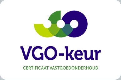 Logo van VGO-keur keurmerk vastgoedonderhoud voor 